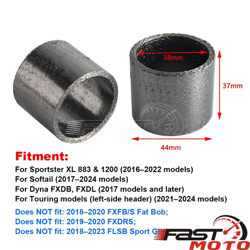Exhaust Gasket Seal Motorcycle Muffler Header Gasket Exhaust Pipe Gasket Mufflers Seal Bushing For Harley Sportster Dyna Softail