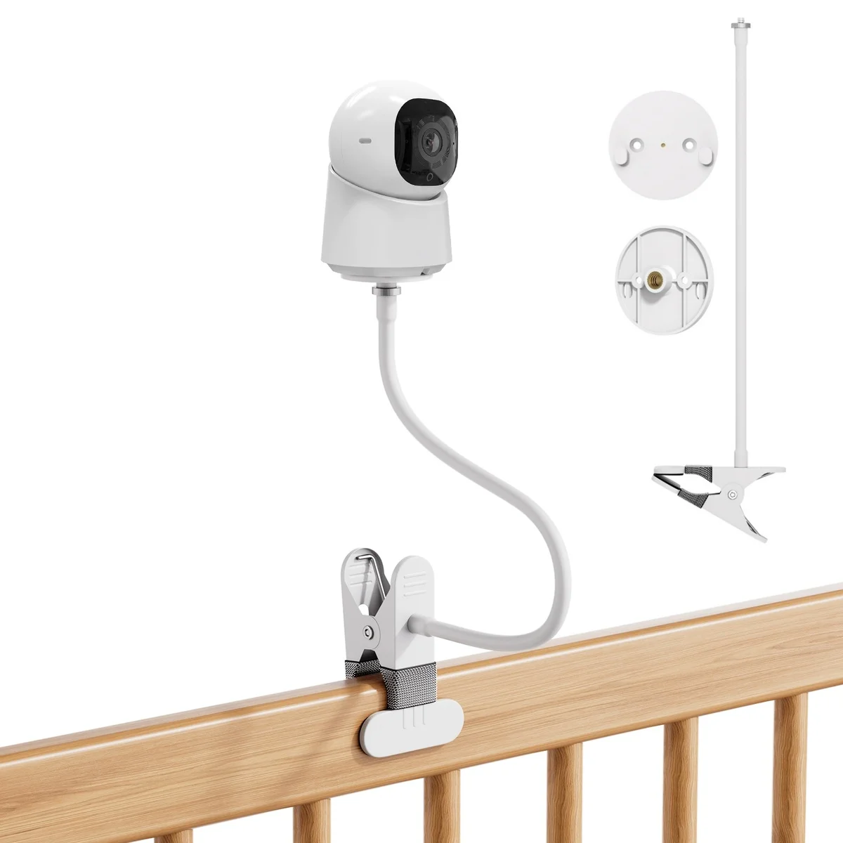  Flexible Gooseneck Clip Mount for Eufy indoor cam E30/C220/C210 Pan-Tilt Indoor Cam Stand Bracket with 1/4 Threaded Hole