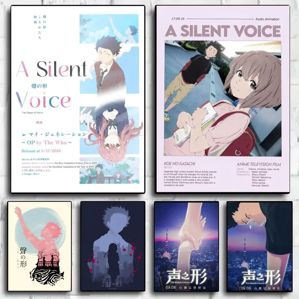 Anime A-A Silent Voice Painting Calligraphy Canvas HD Poster Waterproof Fade Resistant Wall Art Print for Home Decor
