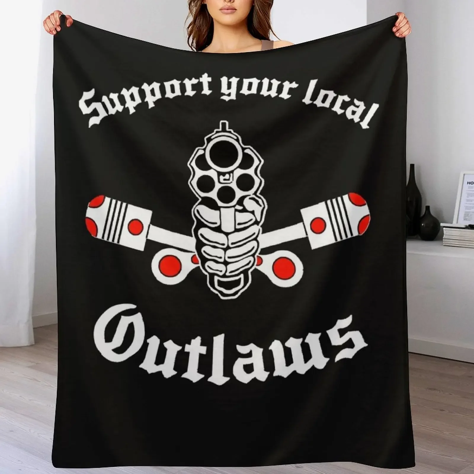 

Outlaw mc Support Gift Halloween Day, Thanksgiving, Christmas Day Classic Throw Blanket Cute Plaid Thin Blankets