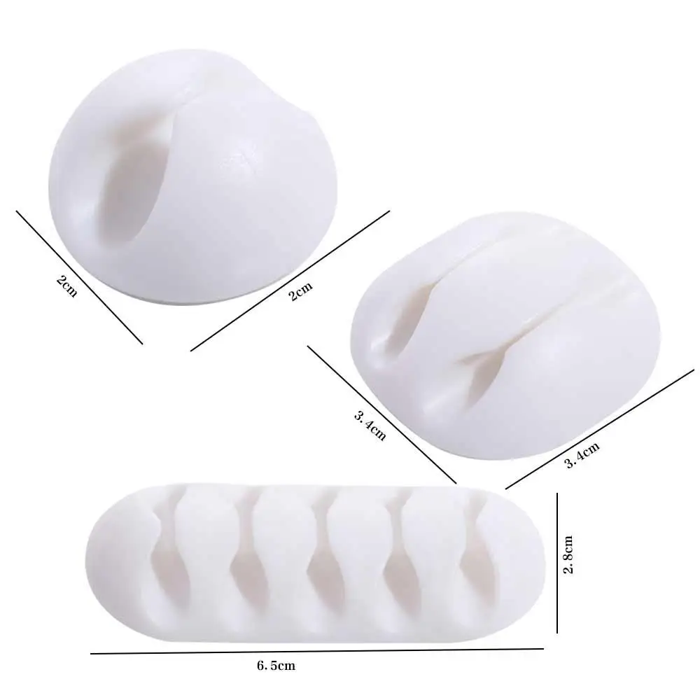Organizador de cabos com 5 furos/1 furos/3 furos, suporte de cabo multifuncional autoadesivo, clipes de cabo de silicone tpr, fio de fone de ouvido