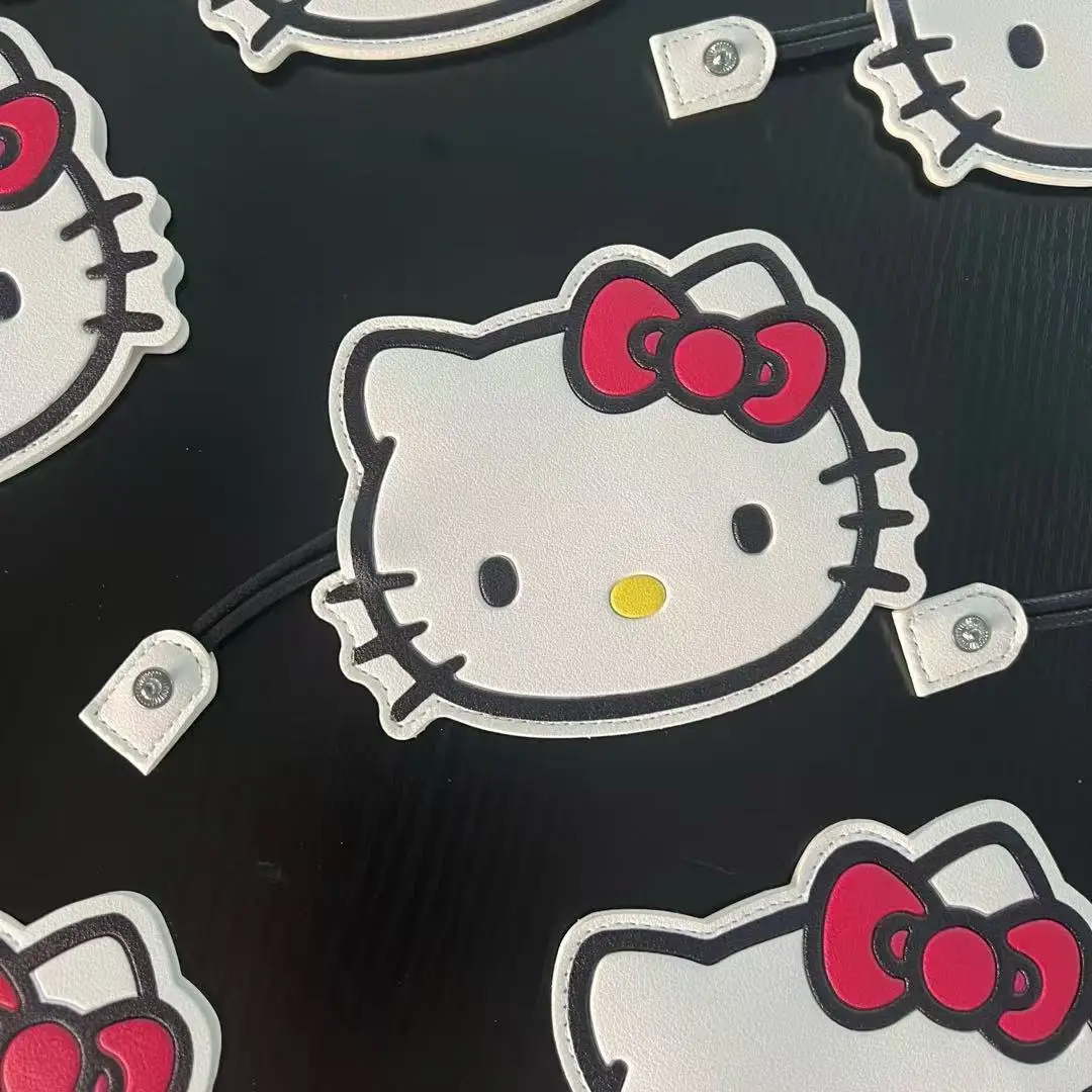 Hello Kitty Kawaii große Schlüssel Schutzhülle Pu Leder Sanrios Anime tragbare Auto Schlüsselanhänger Aufbewahrungstasche Tasche Anhänger Dekor Geschenk