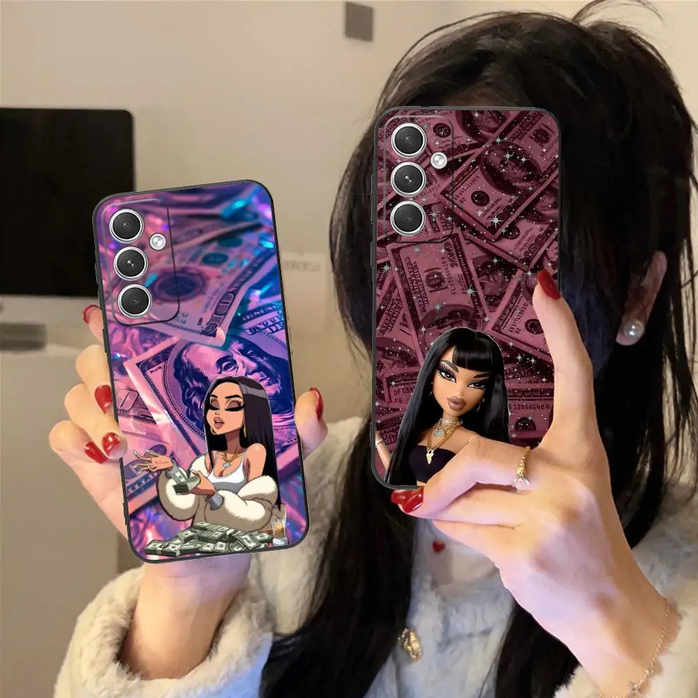 Anime Money Girl Mobile Phone Case for Samsung Galaxy S26 S25 S24 S23 S22 S21 S20 Note20 Plus FE Ultra Colorful Cover Luxury