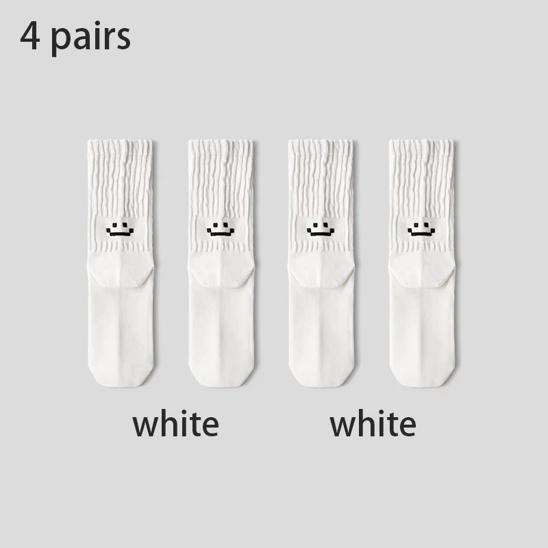 4 Paar Herren-Arbeitssocken aus Baumwolle, lange, atmungsaktive Knöchel-Crew-Socken, Freizeitsocken für Herren, Radsocken – Detail 8