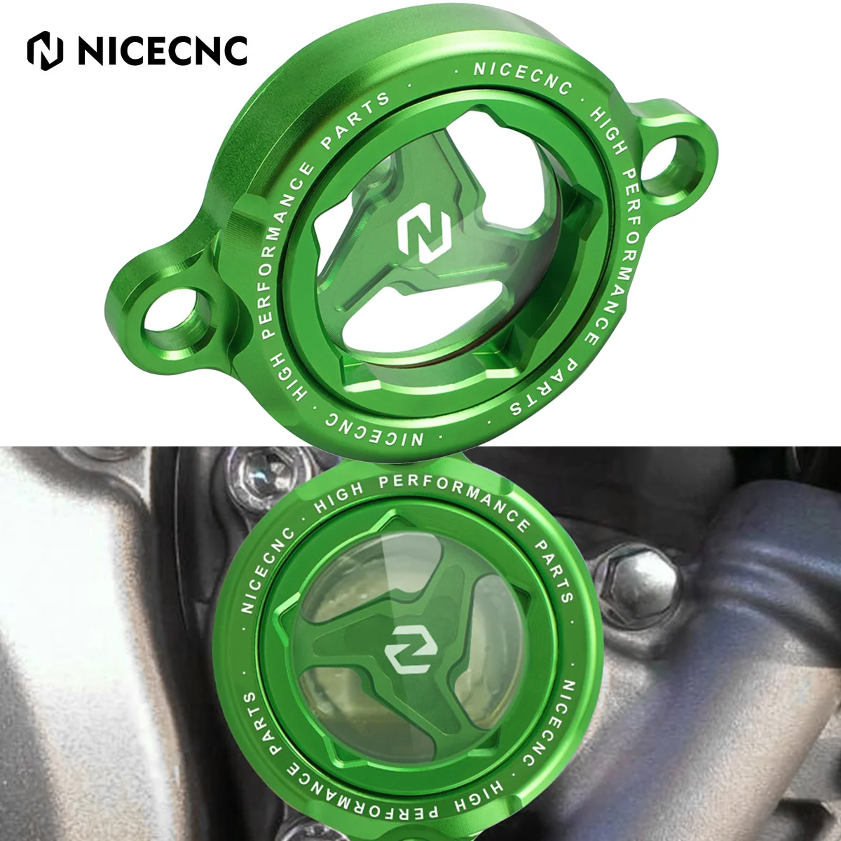 

For Kawasaki KX450 KX 450 2016-2022 KX450SR KX450X 2022 KX 450SR 450X NICECNC Transparent Motorcycle Engine Oil Filter Cap