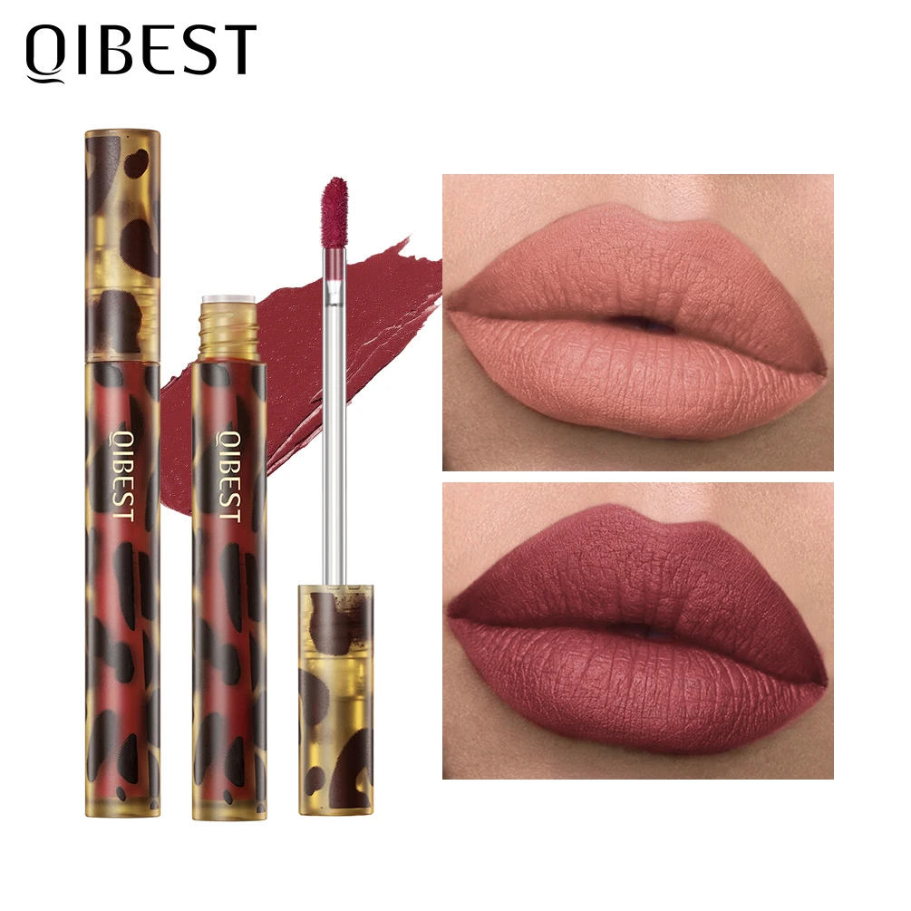 

QIBEST Lipstick Lip Gloss Makeup Waterproof Velvet Non-stick Cup 12 Color Lip Tint Matte Long Lasting Sexy Red Liquid Lip Stick