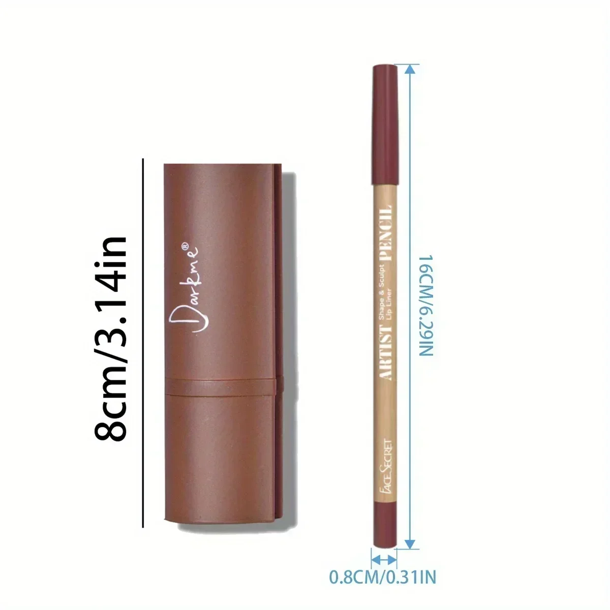 Zestaw 2 szt. Drewniana kredka do ust i zestaw szminek Aksamitny matowy kształt kredki, stożkowa końcówka, łatwa do konturowania