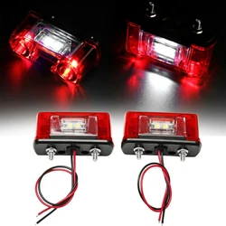 2/4PCS 12V 24V 4 LED License Number Plate Light Rear Tail Signal Lamp Universal Car Truck Trailer Lorry Waterproof Accessories