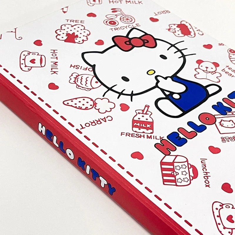 Nuevo Sanrio A5 cuaderno Hello Kitty cubierta impresa portátil papelería de aprendizaje diario de dibujos animados página de Color suministros de oficina carcasa dura