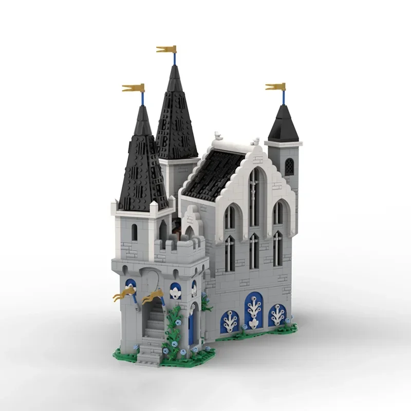 Middeleeuws kasteel Model Moc Bouwstenen Witte draken Kasteel Technologie Baksteen DIY-montage Vakantiegeschenken Bouwset Speelgoed