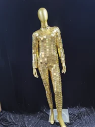 Business Performance Dance Domineering Glitter Performance Costumes One-Piece Mirror Men's and Women's Domineering Clothes Studi