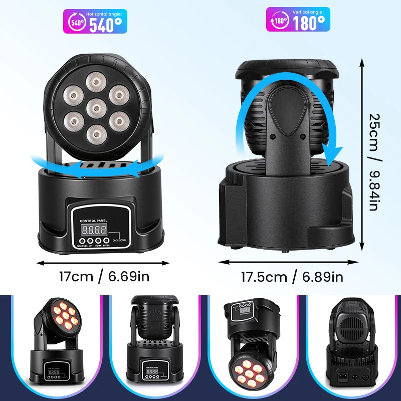 

7x8 Вт светодиодные вечерние огни с подвижной головкой, проблесковый маячок для мытья, звуковой активный DMX512 для DJ, KTV, дискотека, черное сценическое освещение, украшение на Хэллоуин