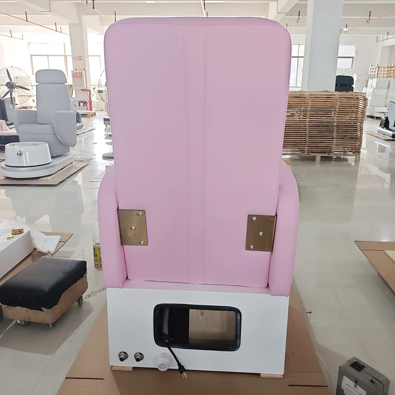 Luxury pink Nail Salon Equipment Foot Care Spa Chair Modern Storage Pedicure Chair Electric No Plumbing Pedicure Station 3