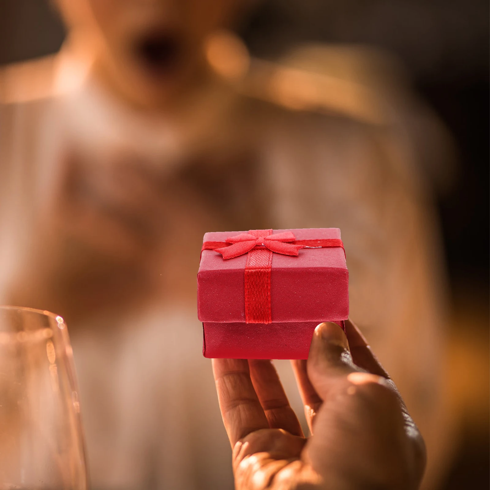 

24 Pcs Jewelry Boxes for Earrings Necklace Organizer Gift Storage Case Red Color Hard Paperboard Wedding Party