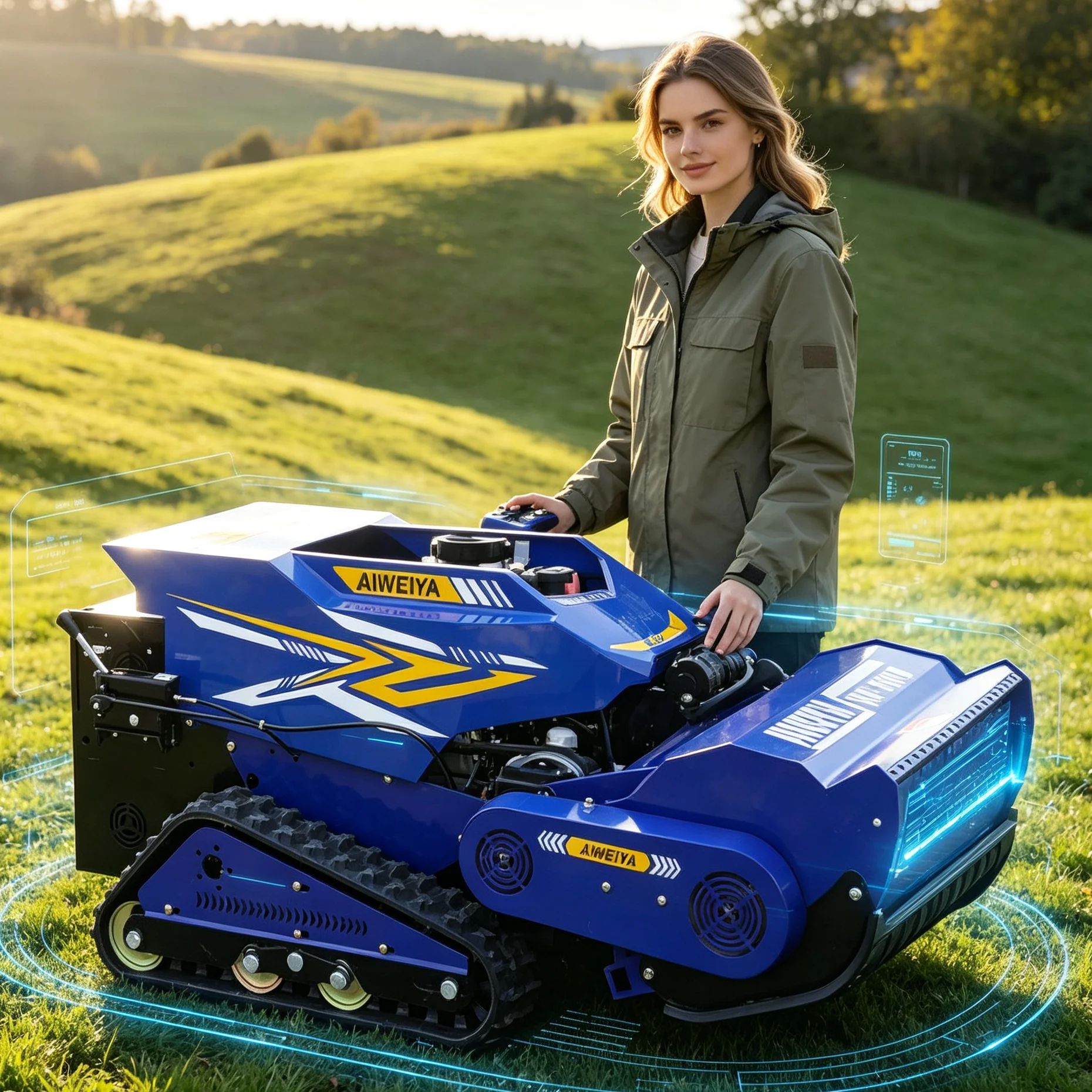 Customized Farm Use Flail Mower High Cutting Power Lawn Mower Wear Resistant Lawn Mower For Wild Grass Trimming