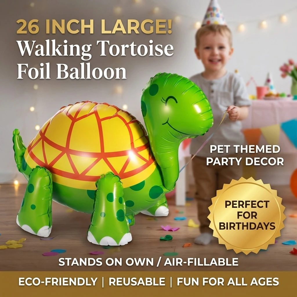 Globo de Tortuga de 26 Pulgadas, Globo de Aluminio con Forma de Tortuga, Globos Verdes para Fiestas de Cumpleaños de Tortugas, Decoración para Fiestas Temáticas de Mascotas