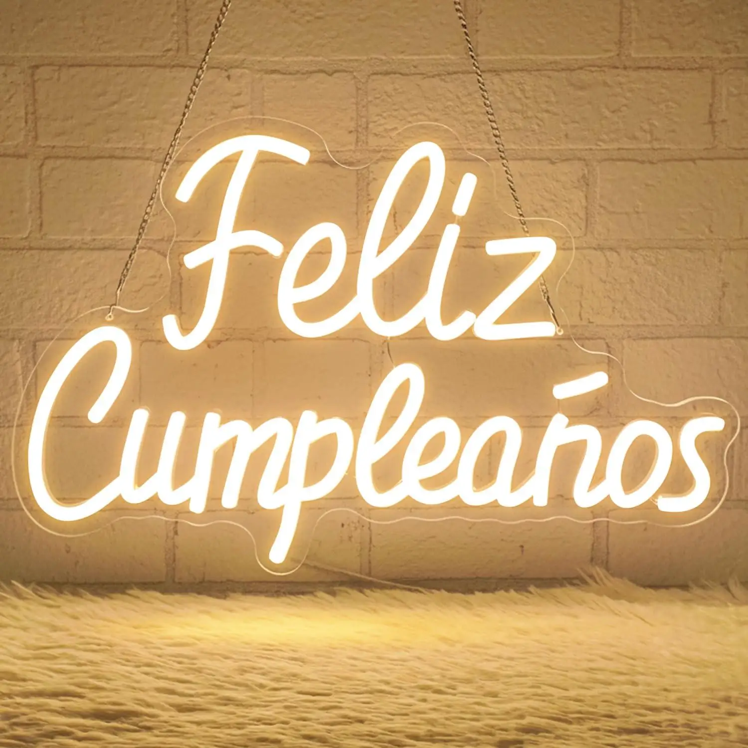 

Feliz Cumpleanos Neon Sign Dimmable LED Light for Home Bar Fiesta Birthday Celebration Party Aesthetic Decor Gifts Night Light