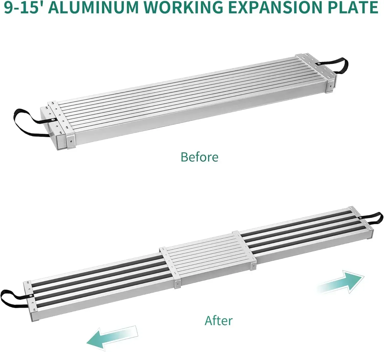 Telescoping Plank, Aluminum Work Plank,Aluminum Extension Plank 440lbs Capacity, Aluminum Scaffolding Plank with Skid-Proof Plat