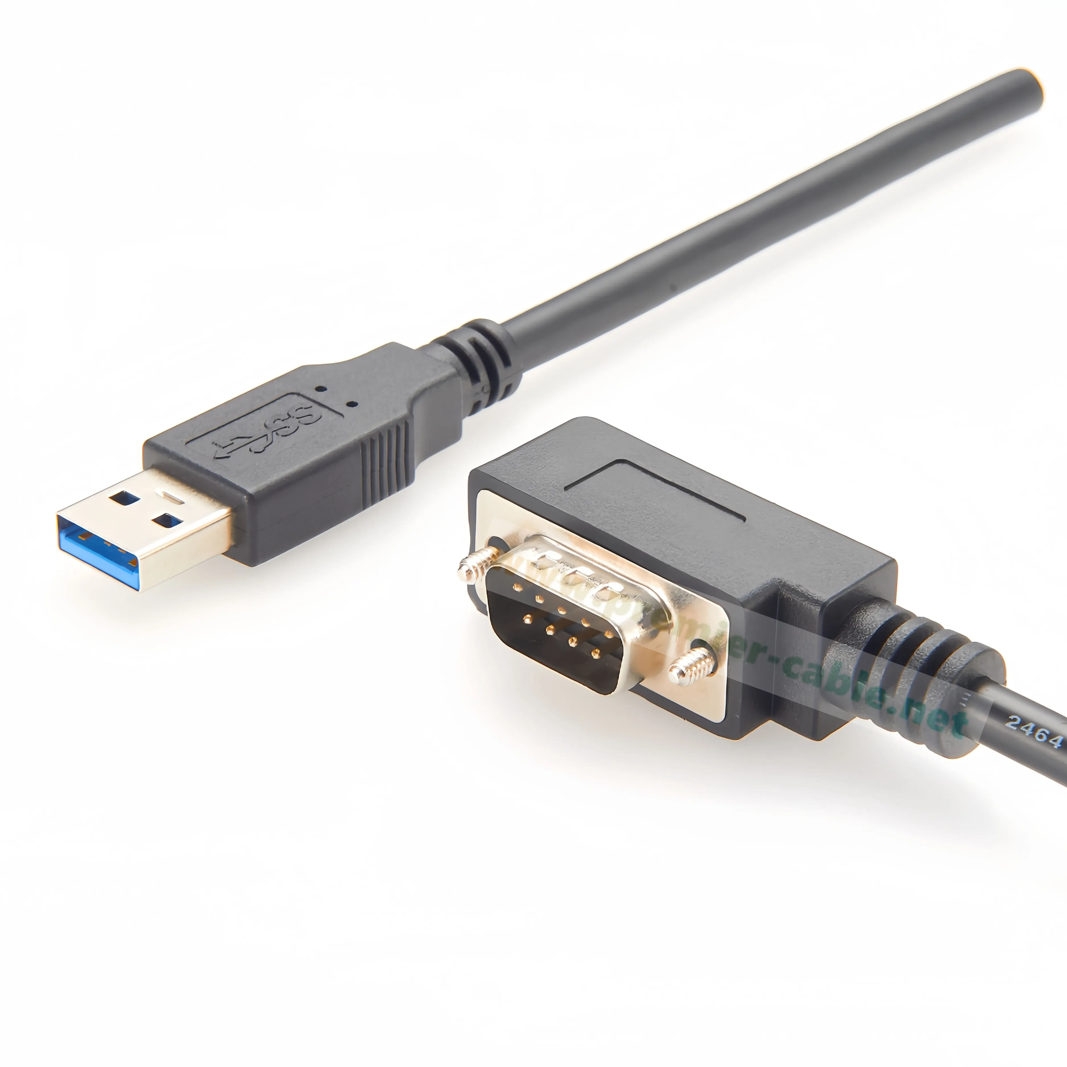 90 Degree Low Profile USB 2.0 to DB9 Male Serial Converter Cable with FTDI FT232RNL Chip Space-Saving USB to RS232 to COM Port