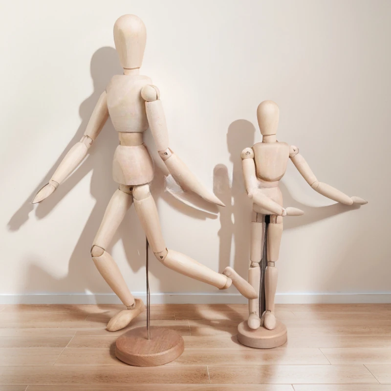 

Movable Articulated Man Miniatures Sketch Man Wooden Ornament Art Painting Wooden Model for Painting Craft Desktop Figurines