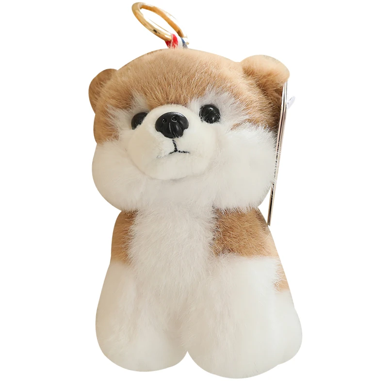 14cm Kawaii Pomeranian, Husky, Teddy, Bichon, Wolf Dog Plush Keychain Pendant Backpack Hangings Christmas Birthday Gifts