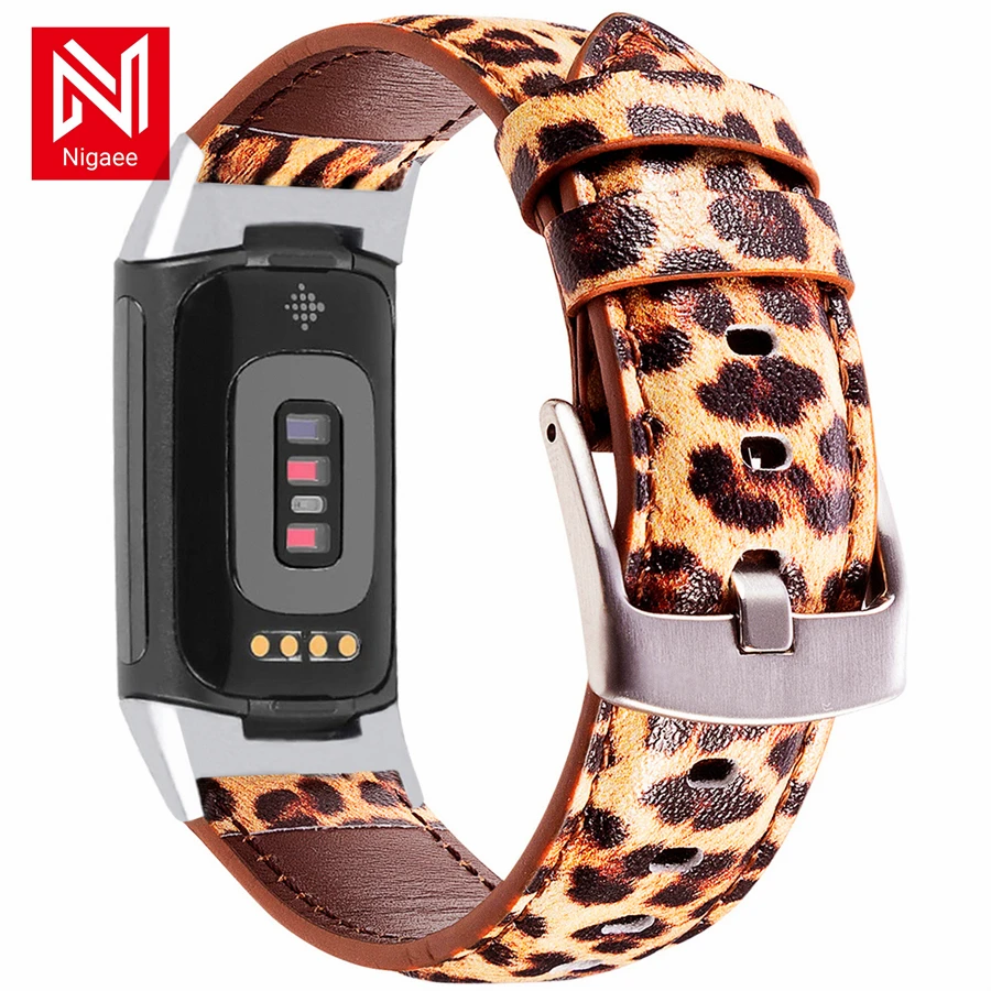 Bracelet en cuir de haute qualité pour Fitbit Charge 5, Compatible avec Fitbit, pour homme et femme