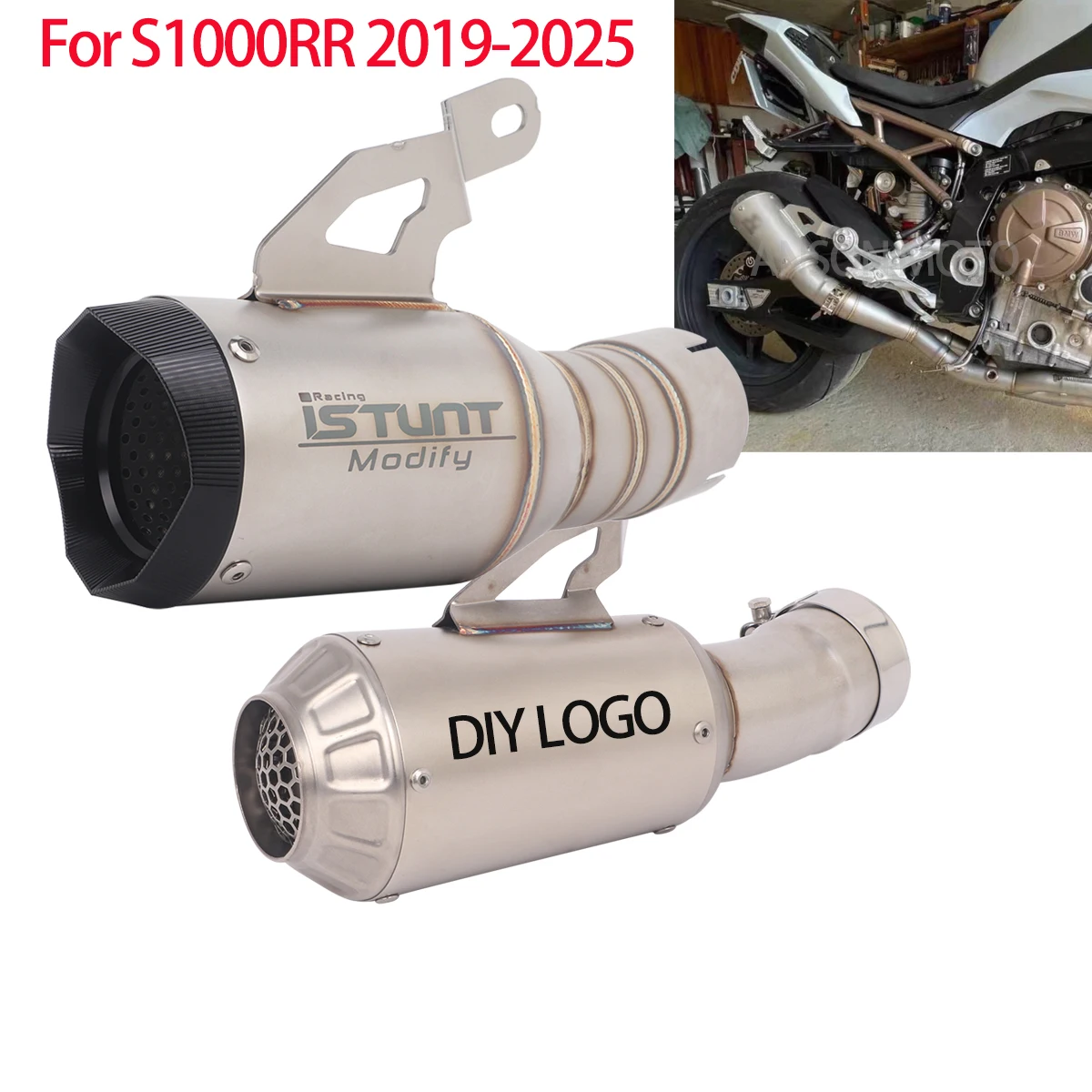 

Соединительная труба выхлопной системы Slip-on для BMW S1000RR 2019-2025, модификация выхлопа для S1000R, соединительная труба глушителя