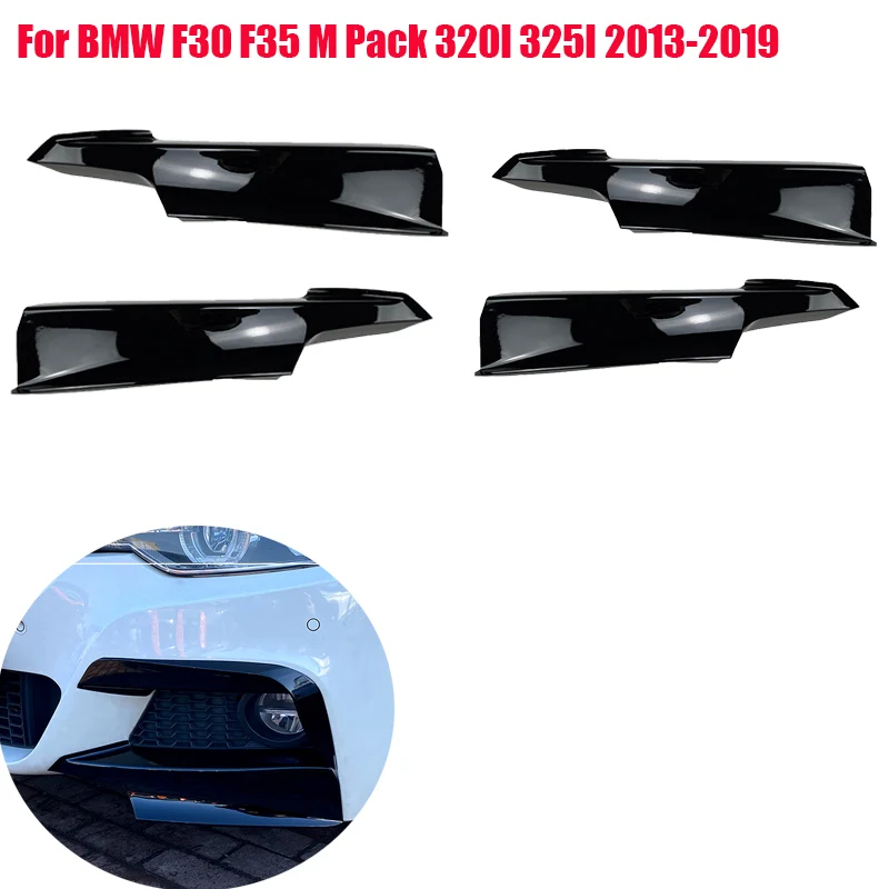 

Car Front Bumper Stickers Side Splitter Spoiler Fog Lamp Cover For BMW F30 F35 M Pack 320I 325I 2013 2014 2015 2016 2017 ~ 2019