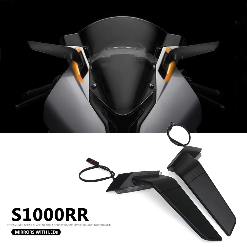 

Motorcycle s1000rr 2019-2025 2024 Rear View Rearview Side Mirrors With LED Turn Signal Light For BMW S1000RR S1000 RR S 1000 RR