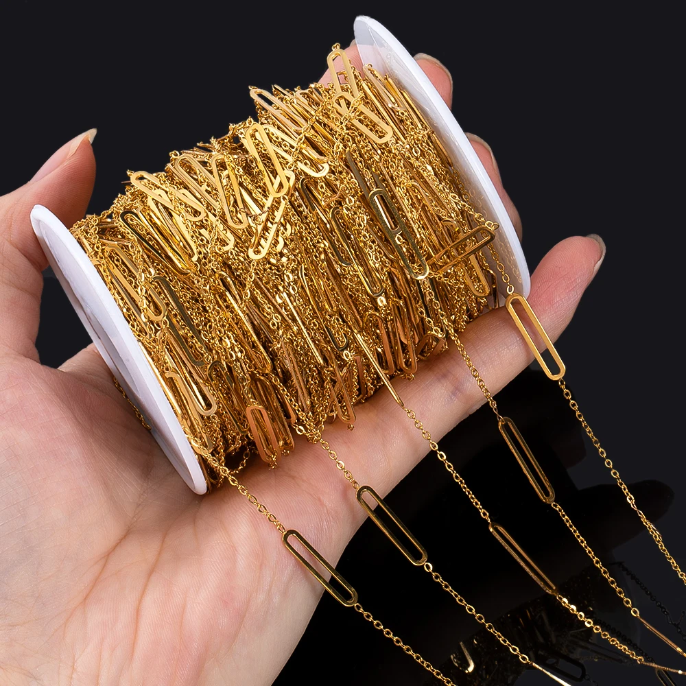 Nessuna dissolvenza 1 metro in acciaio inossidabile 4x20mm telaio quadrato catene a maglie con giunture collana fai da te gioielli per le vacanze che fanno forniture a catena per bracciali