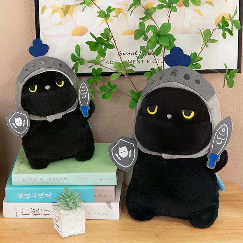 سلسلة مفاتيح جذابة من القطيفة على شكل قطة سوداء فارس؛ تصميم كرتوني مثالي لهدايا المرأة