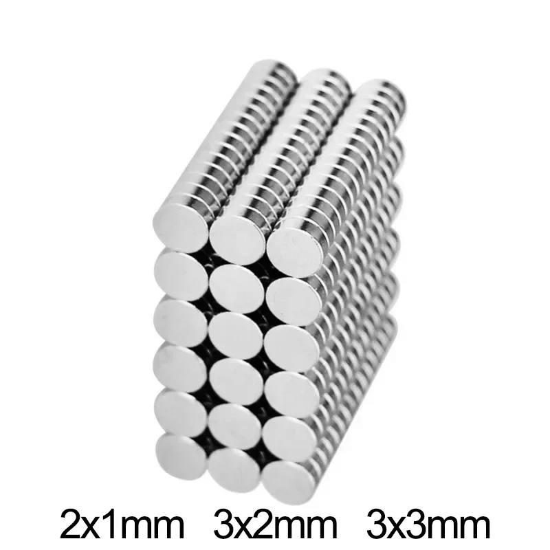 2x1 mm 3x2 3x3  N35 Search Magnet N35 Round Magnets 3x2mm Disc Neodymium Magnets Strong 2*1 3*2 3*3 mm