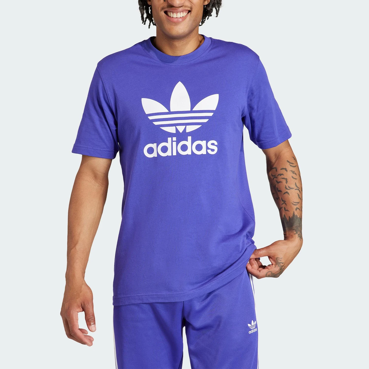 Adidas Authentic Three Leaves Men's Round Neck Sports Breathable Training T-Shirt IR7982