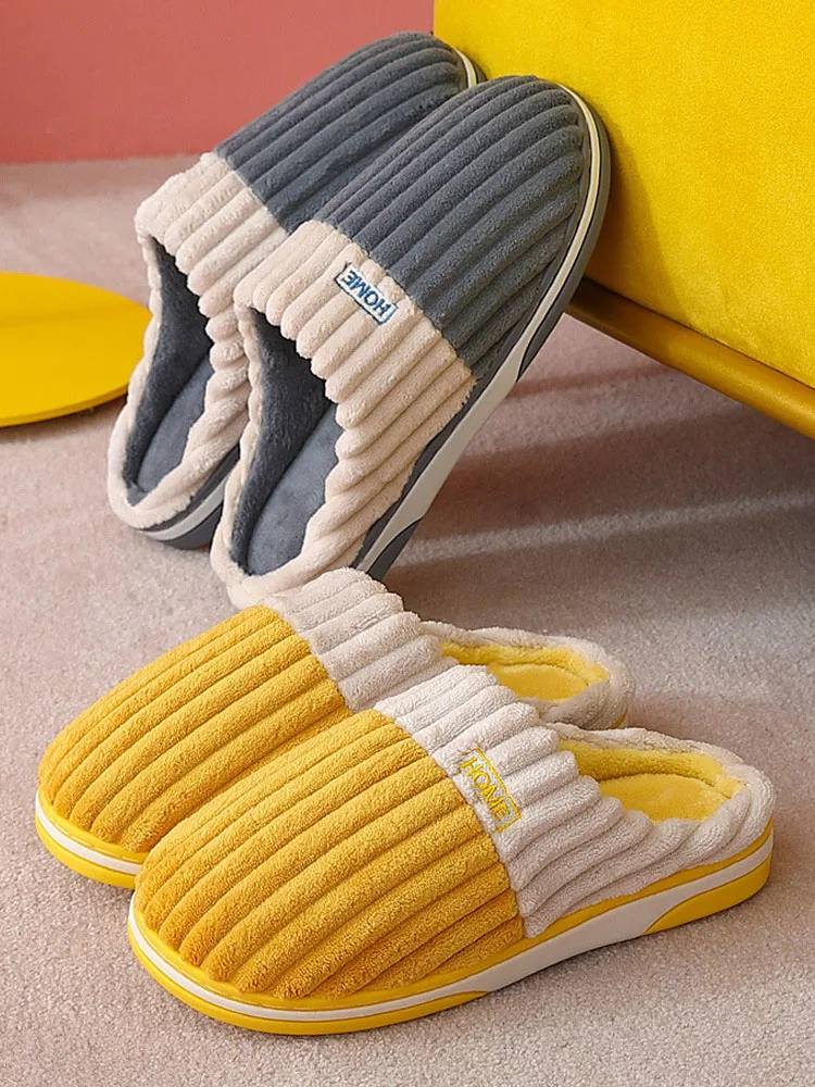 Shevalues Women's Fuzzy House Slippers Winter Warm Plush Indoor Non-slip Bedroom Slides Men Soft Comfort Fur Fluffy Cotton Shoes