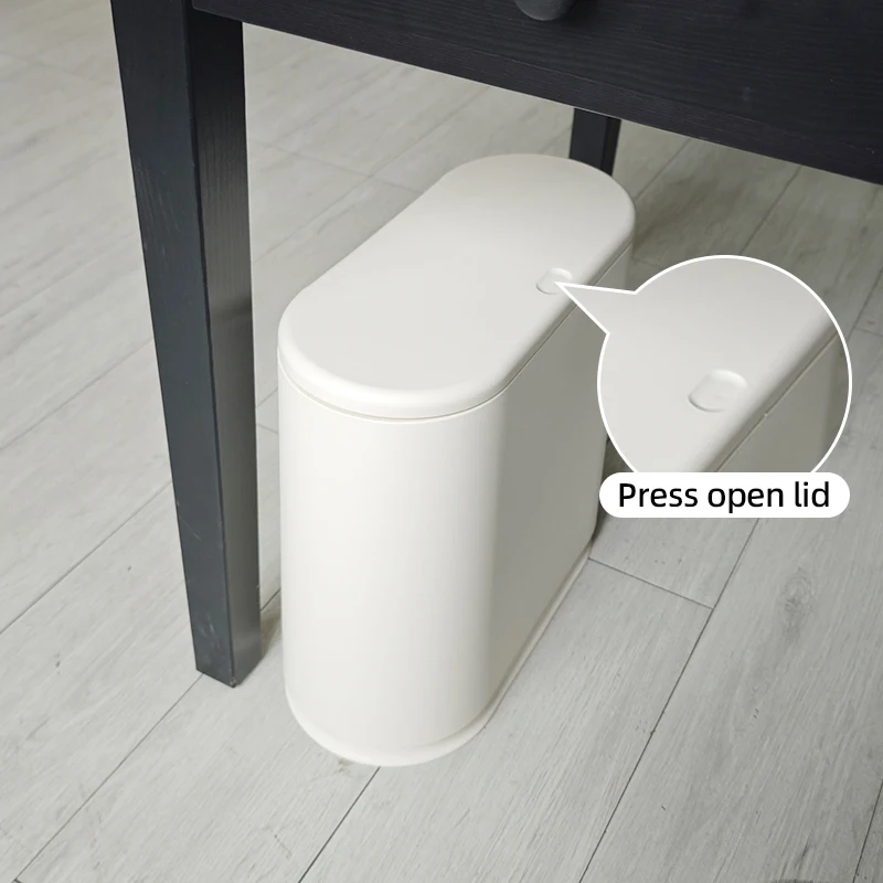 1 piece, 2.64 gallons/10L, bathroom trash can, plastic lid, suitable for toilets, offices, bedrooms, living rooms