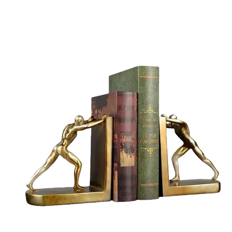 Creative Strongman Bookend Resin Craft Ornament Globe Book Stopper Home Study Office Decoration