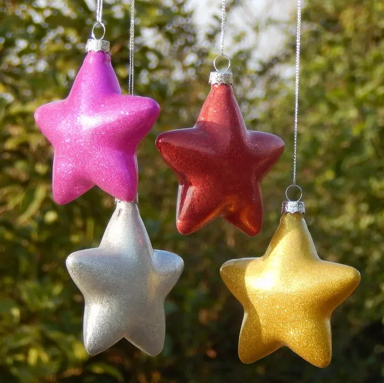 

Five-pointed star glass pendant, Christmas tree decoration, window decoration, shopping mall counters, party props