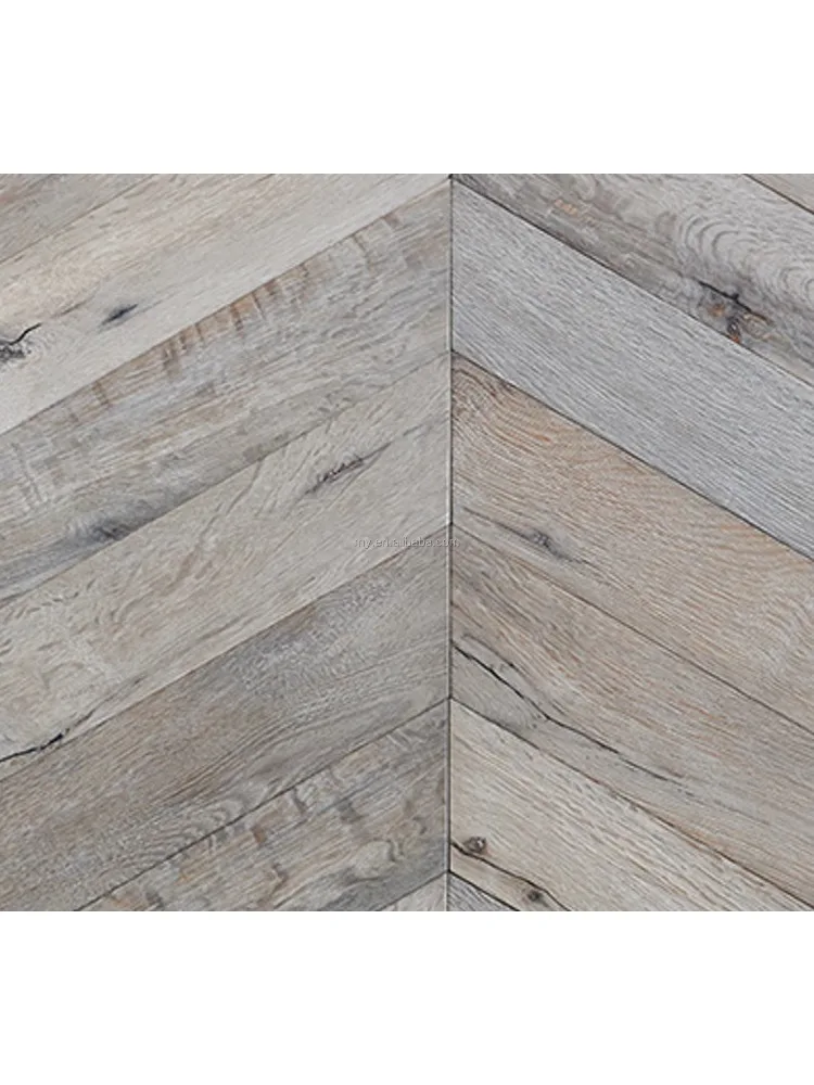 Versão personalizada do piso clássico de madeira projetada em carvalho branco espinha de peixe, piso de parquet elegante