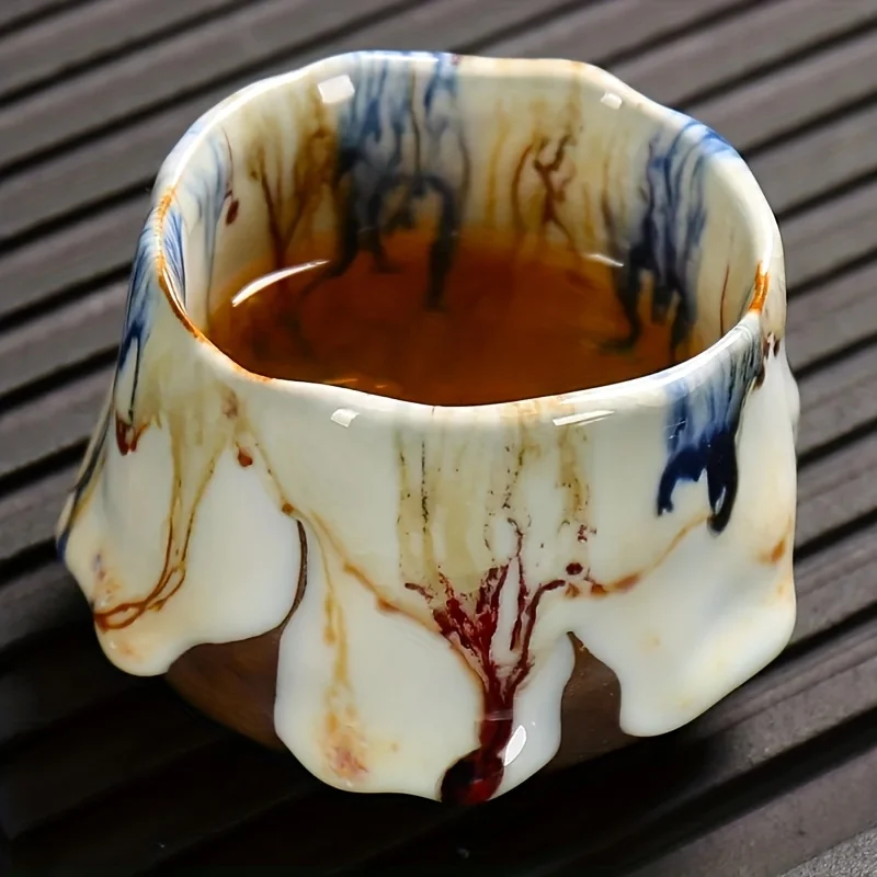 

Бытовая маленькая чайная чашка в японском стиле для одного человека, керамическая чайная чашка ручной работы в стиле ретро, модная креативная кофейная чашка, чайная чашка