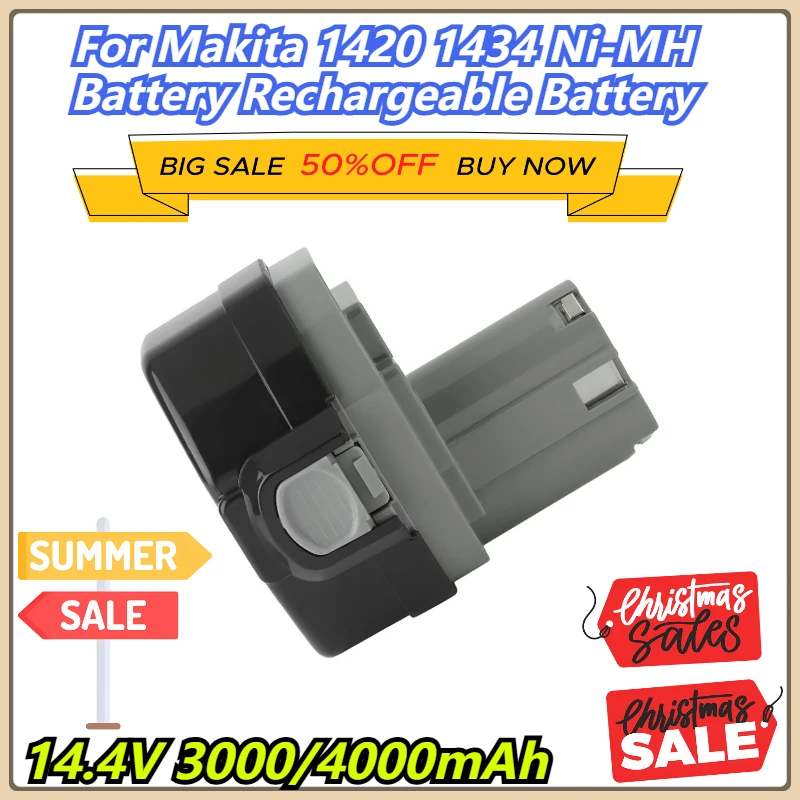 

14.4V 3000/4000mAh For Makita 1420 1434 Ni-MH Battery Rechargeable Battery