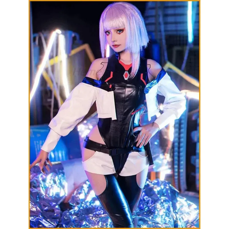 2025 New Cosplay Anime Cyberpunk Edgerunners Lucy Costume Bodysuit Jumpsuits Jacket Wig Full Suit Halloween Costumes for ☆wrl☆