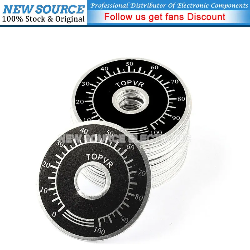 10pcs 0-100 WTH118 Knob Potentiometer Knob Scale Digital Scale Can Be Equipped with WX112 TOPVR