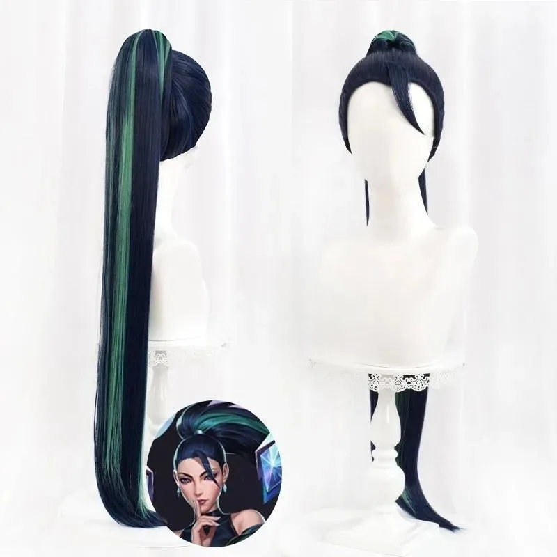 

KDA Akali Evelynn Cosplay Synthetic Ponytail Long Straight Anime Coser Cute Girl High Quality Wig Hallox;3,v'9.e;7'