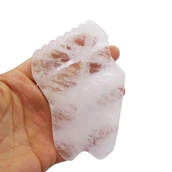 Natural Rock Crystal Jade Gua Sha Facial Massage Tool Clear Quartz Scraping Scraper Board for SPA