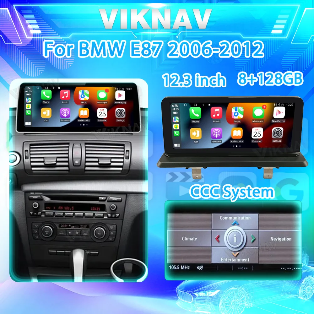 Viknav 12.3inch Android13 Car Radio For BMW 1Series E87 2006-2012 OEM Car Without Screen/CCC/CIC System Navigation Multimedia