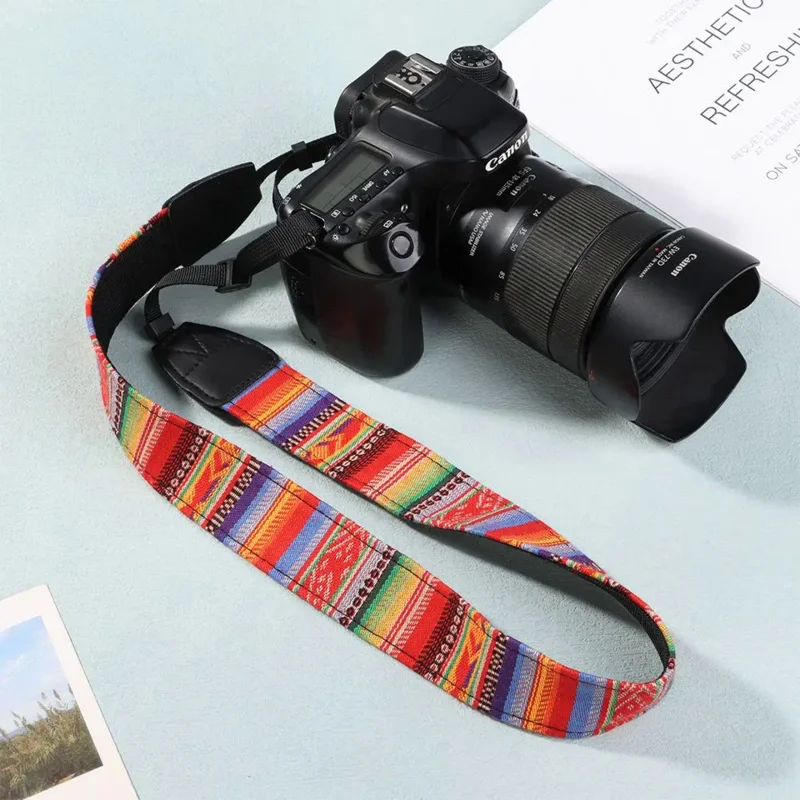 

1PC For Nikon Sony DSL/DSLR Retro Ethnic Style Camera Shoulder Neck Strap Multi-color Series PU Leather Vintage Adjustable Belt