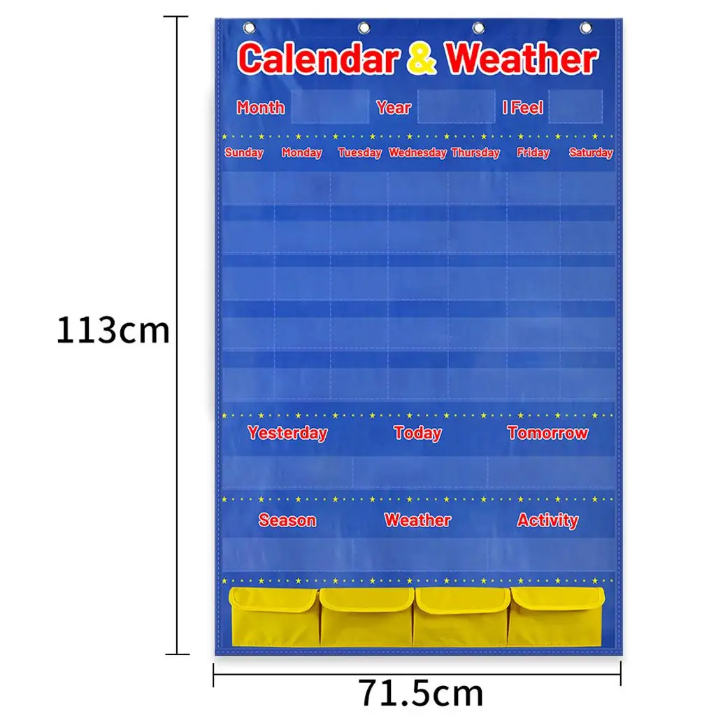 Calendar Weather Chart Classroom Organized Chart with 114 Cards Kids