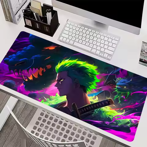 Mouse Pad PC Accessories Keyboard Pad Office Desk Mat One Piece Zoro Anti Slip HD Mousepad Rubber Tablet Pad Gaming Extended Pad
