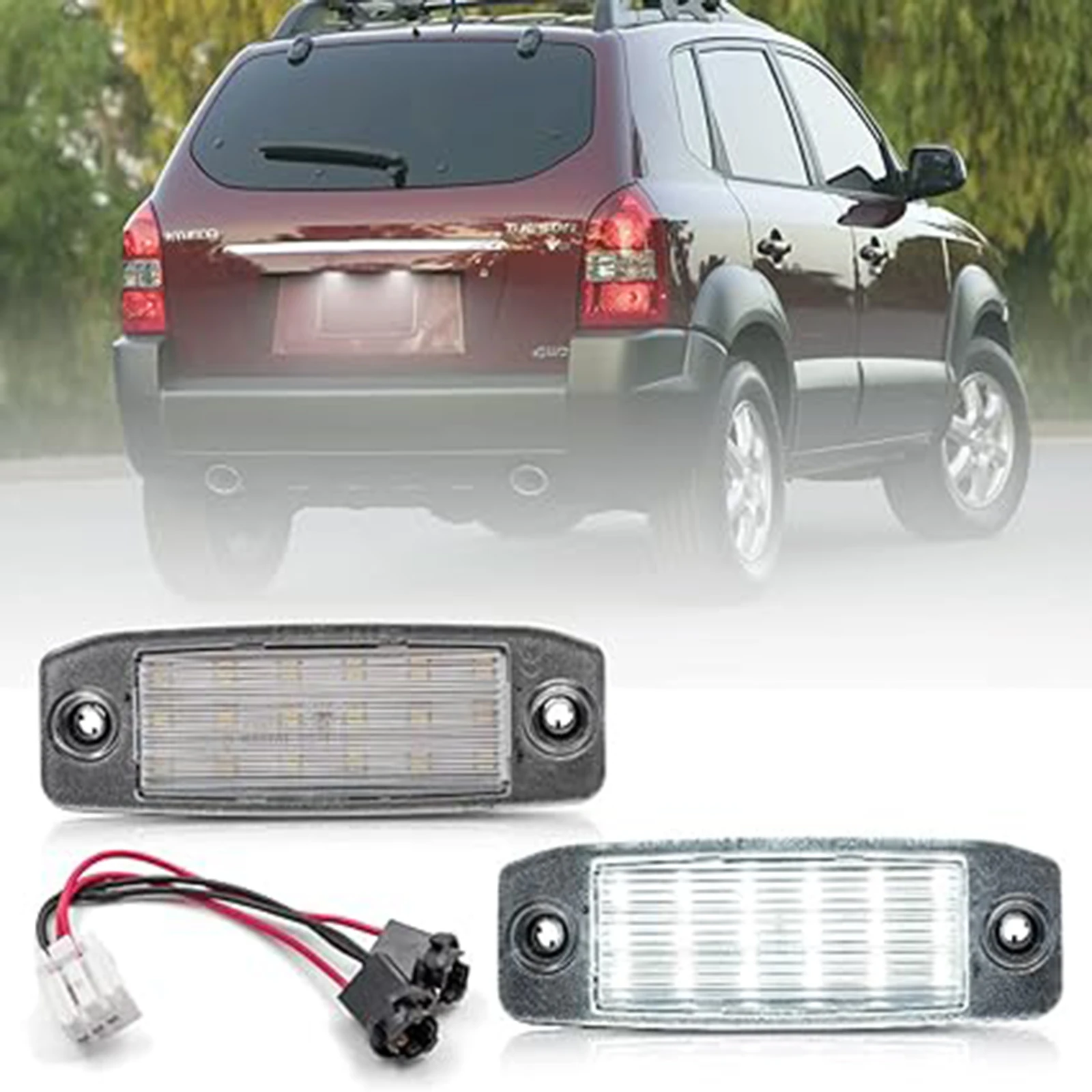 2szt 18LED Oświetlenie tablicy rejestracyjnej samochodu dla Kia Sportage 2011-2016 Dla Hyundai Sonata 2011-2014 Canbus Bezbłędny 6500K Biały