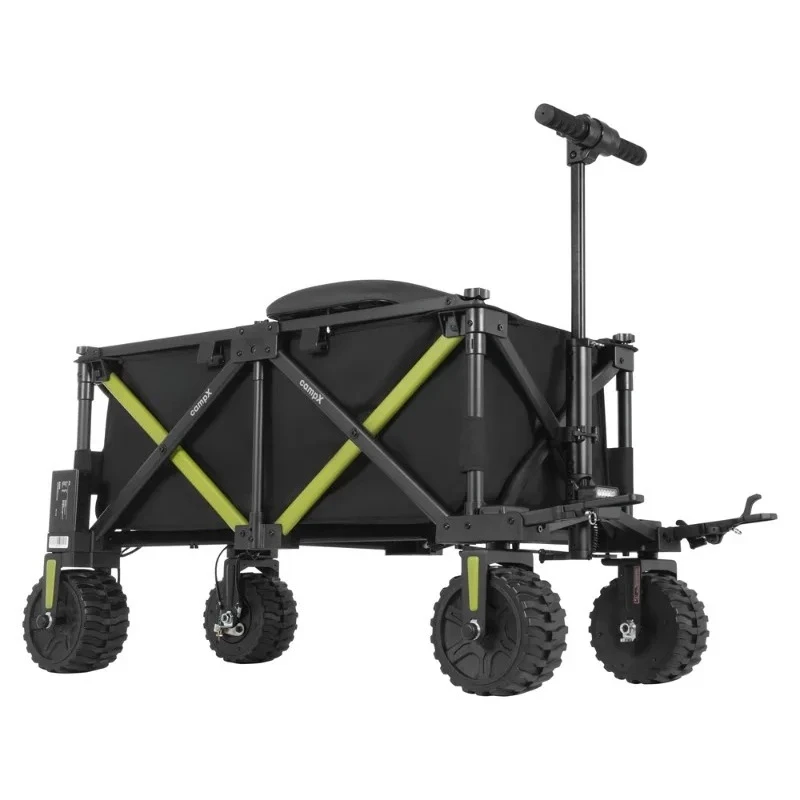 Electric Beach Wagon Foldable Garden Carts All Terrain Heavy Duty Camping Trolley Motorized Utility Hand Truck Outdoor Riding